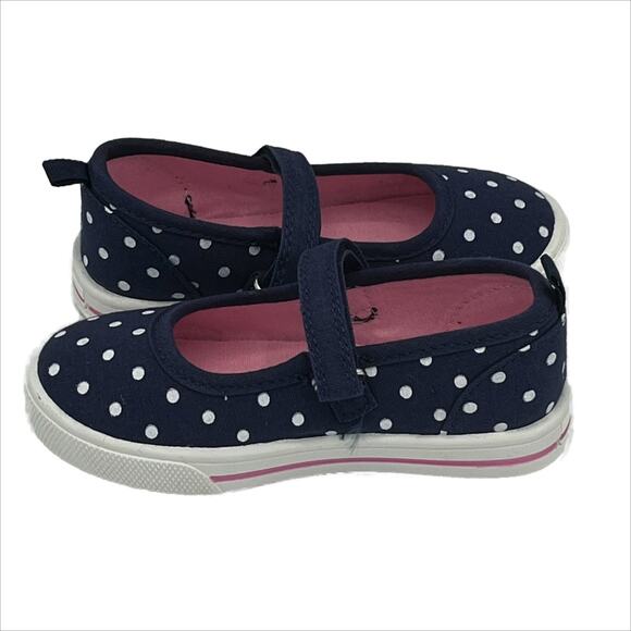 Simple Joys by Carter Canvas Mary Jane Navy/White Polk-a-Dot Size 8 - Picture 7 of 12
